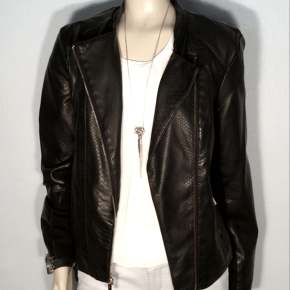 Calvin Kleins Snake Print Moto Jacket - Picture 4 of 4